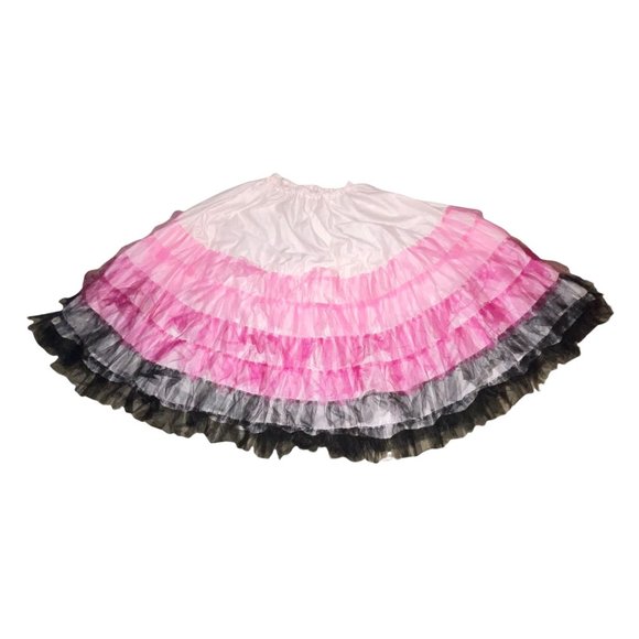 Handmade Cream Pink Tiered Midi Tuille Costume Skirt Women's M - Picture 9 of 10
